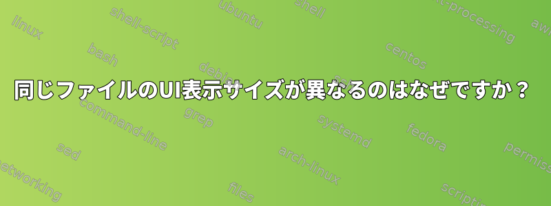 同じファイルのUI表示サイズが異なるのはなぜですか？