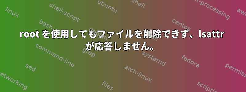 root を使用してもファイルを削除できず、lsattr が応答しません。