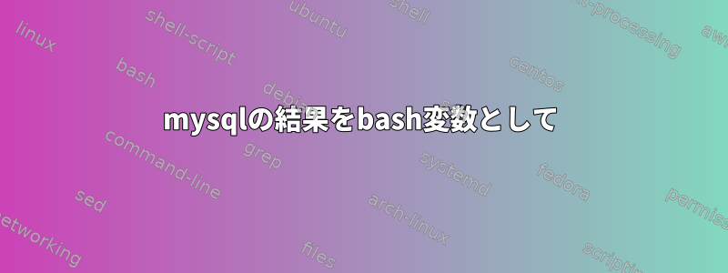 mysqlの結果をbash変数として