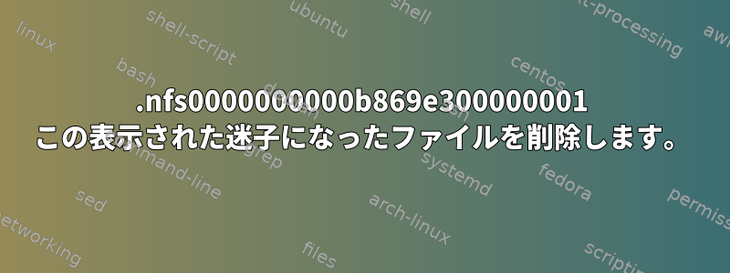 .nfs0000000000b869e300000001 この表示された迷子になったファイルを削除します。