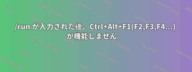 /run が入力された後、Ctrl+Alt+F1(F2,F3,F4...) が機能しません。