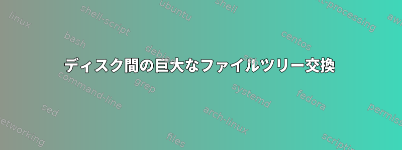 ディスク間の巨大なファイルツリー交換