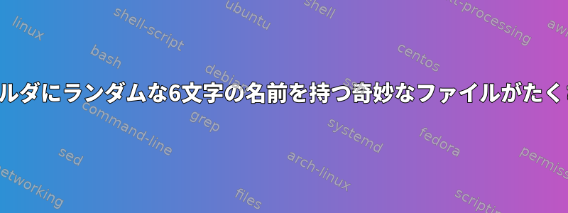 短時間で、ルートフォルダにランダムな6文字の名前を持つ奇妙なファイルがたくさん作成されました。