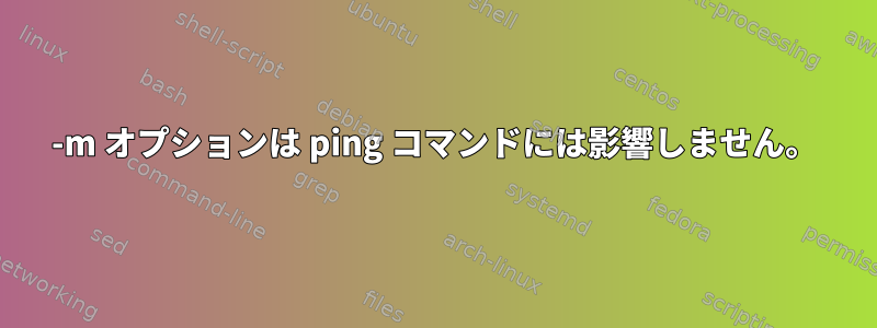 -m オプションは ping コマンドには影響しません。