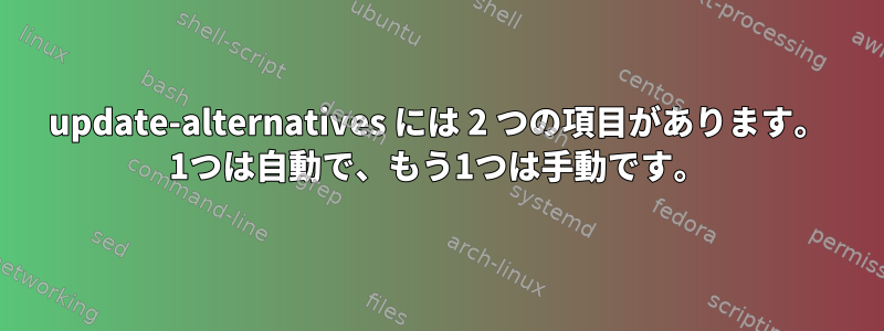 update-alternatives には 2 つの項目があります。 1つは自動で、もう1つは手動です。