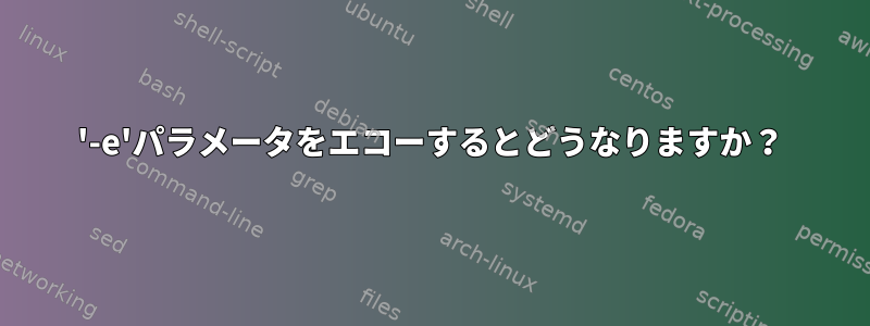 '-e'パラメータをエコーするとどうなりますか？