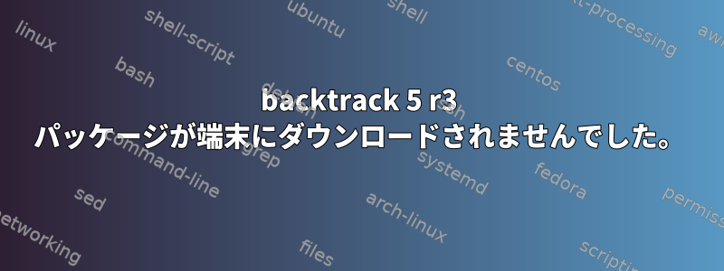 backtrack 5 r3 パッケージが端末にダウンロードされませんでした。