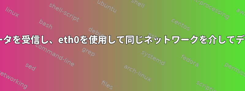 wlanを使用して着信データを受信し、eth0を使用して同じネットワークを介してデータを送信できますか？