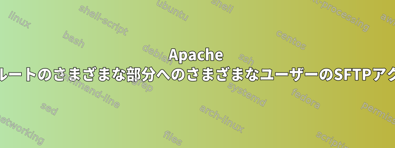 Apache Webルートのさまざまな部分へのさまざまなユーザーのSFTPアクセス