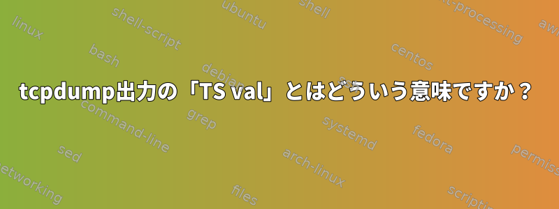 tcpdump出力の「TS val」とはどういう意味ですか？