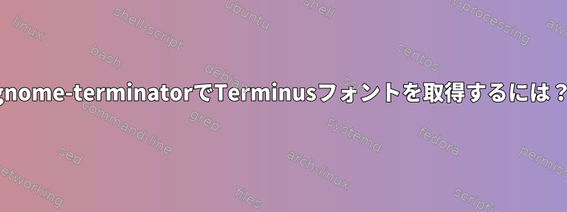 gnome-terminatorでTerminusフォントを取得するには？