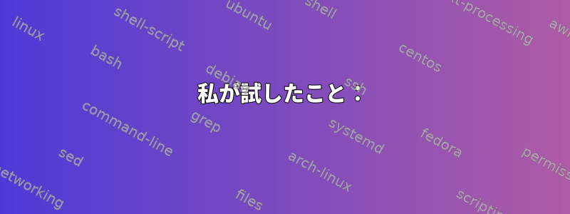 私が試したこと：