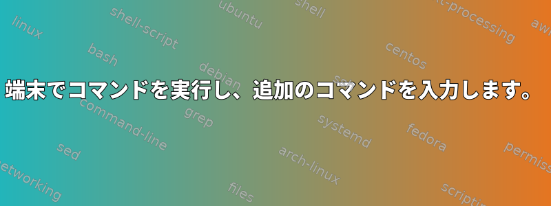 端末でコマンドを実行し、追加のコマンドを入力します。