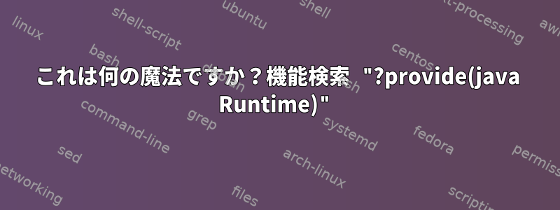 これは何の魔法ですか？機能検索 "?provide(java Runtime)"