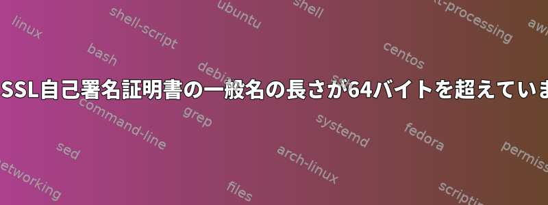 OpenSSL自己署名証明書の一般名の長さが64バイトを超えています。