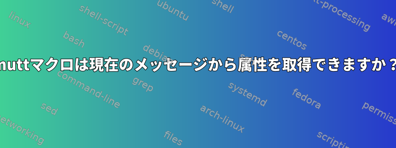 muttマクロは現在のメッセージから属性を取得できますか？