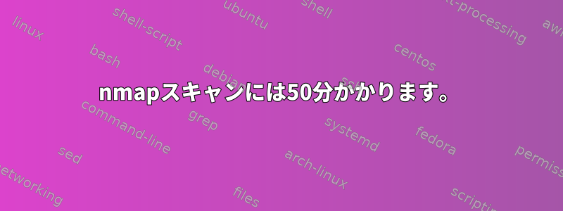 nmapスキャンには50分かかります。