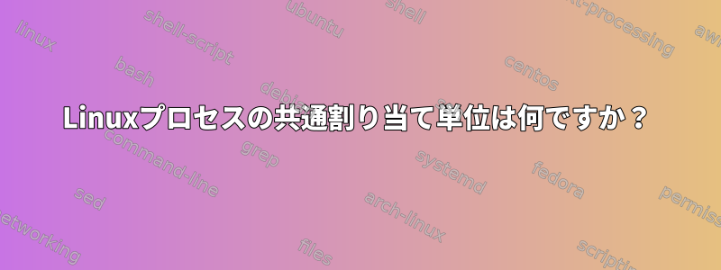 Linuxプロセスの共通割り当て単位は何ですか？