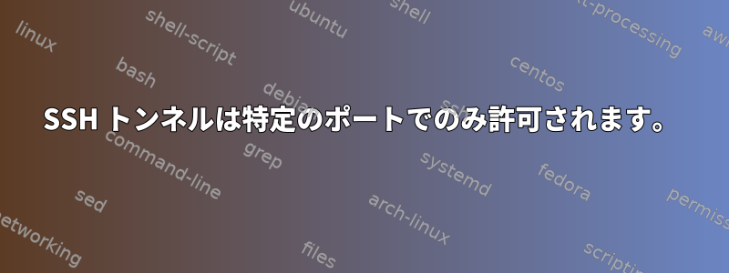 SSH トンネルは特定のポートでのみ許可されます。