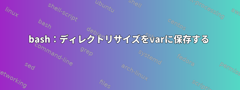 bash：ディレクトリサイズをvarに保存する