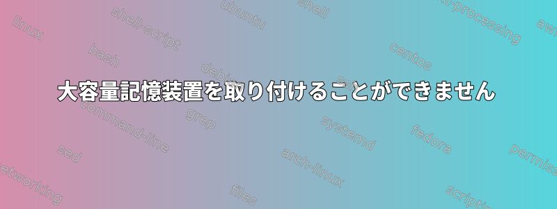 大容量記憶装置を取り付けることができません