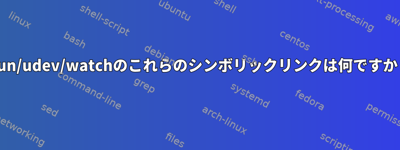 /run/udev/watchのこれらのシンボリックリンクは何ですか？