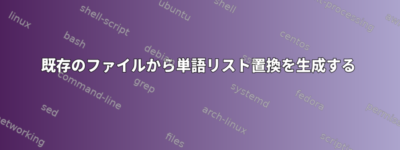 既存のファイルから単語リスト置換を生成する