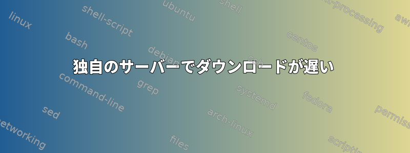 独自のサーバーでダウンロードが遅い