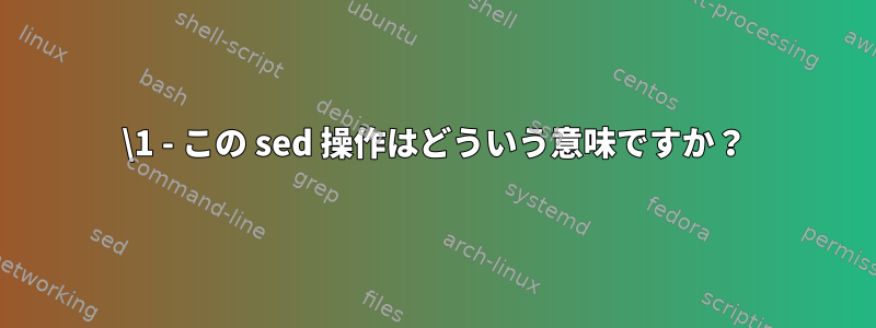 \1 - この sed 操作はどういう意味ですか？