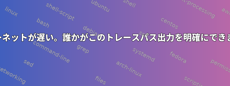 インターネットが遅い。誰かがこのトレースパス出力を明確にできますか？