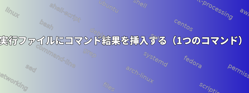 実行ファイルにコマンド結果を挿入する（1つのコマンド）