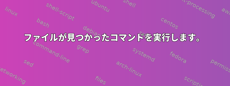 ファイルが見つかったコマンドを実行します。