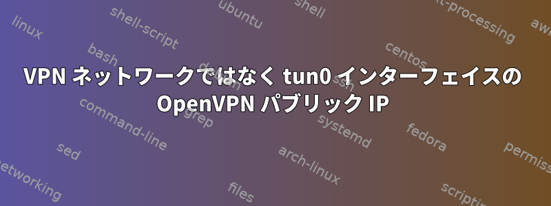 VPN ネットワークではなく tun0 インターフェイスの OpenVPN パブリック IP