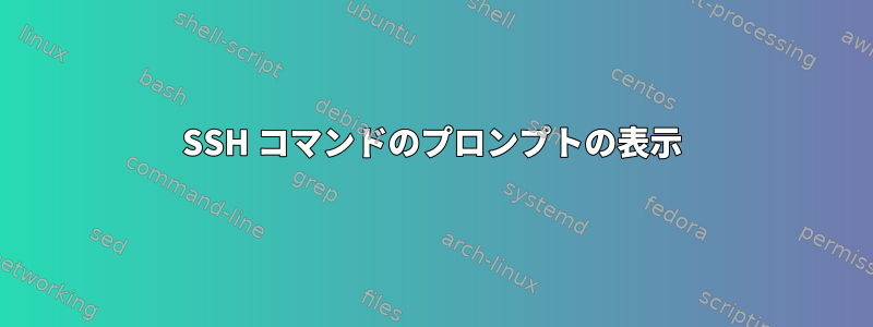 SSH コマンドのプロンプトの表示