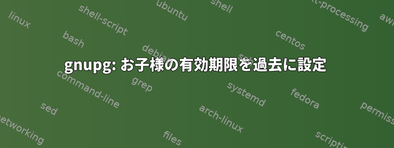 gnupg: お子様の有効期限を過去に設定