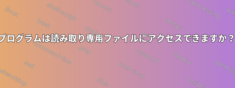 プログラムは読み取り専用ファイルにアクセスできますか？