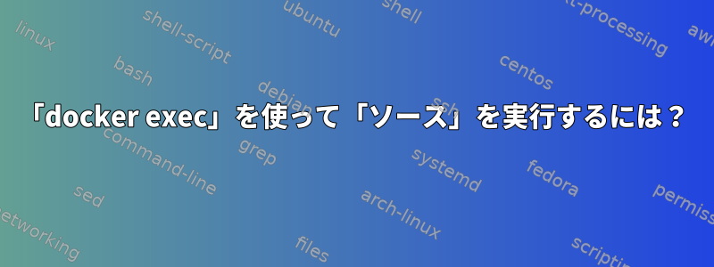 「docker exec」を使って「ソース」を実行するには？