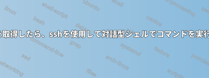 .bashrcを取得したら、sshを使用して対話型シェルでコマンドを実行します。