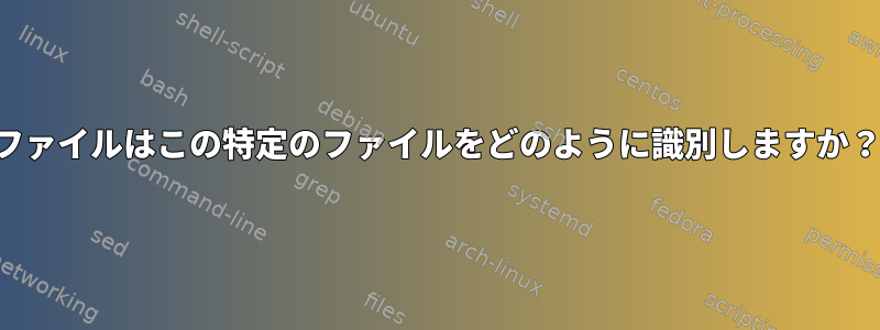 ファイルはこの特定のファイルをどのように識別しますか？