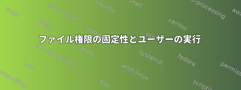 ファイル権限の固定性とユーザーの実行