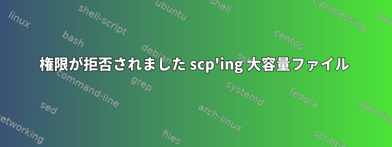 権限が拒否されました scp'ing 大容量ファイル