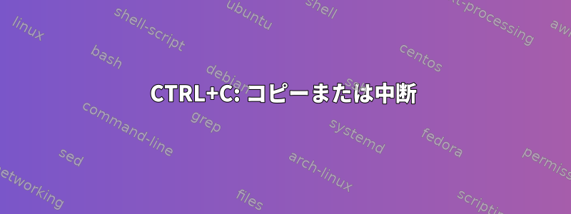 CTRL+C: コピーまたは中断