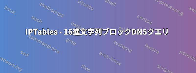 IPTables - 16進文字列ブロックDNSクエリ