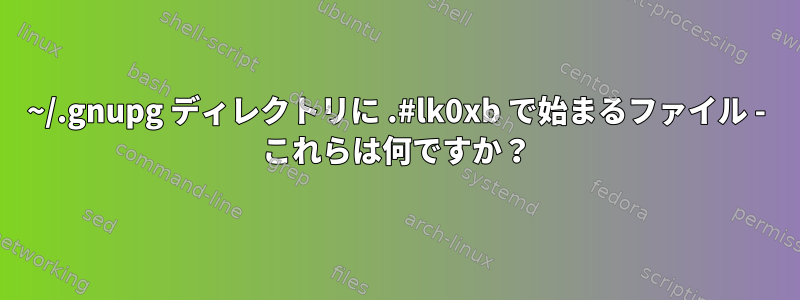 ~/.gnupg ディレクトリに .#lk0xb で始まるファイル - これらは何ですか？