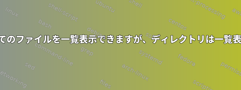 文字で始まるすべてのファイルを一覧表示できますが、ディレクトリは一覧表示できませんか？