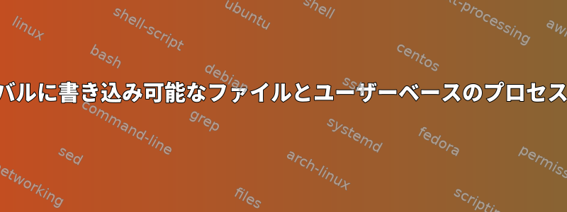 グローバルに書き込み可能なファイルとユーザーベースのプロセス刑務所