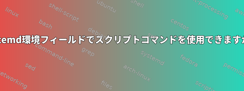 systemd環境フィールドでスクリプトコマンドを使用できますか？