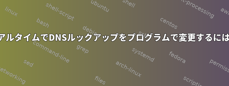 リアルタイムでDNSルックアップをプログラムで変更するには？