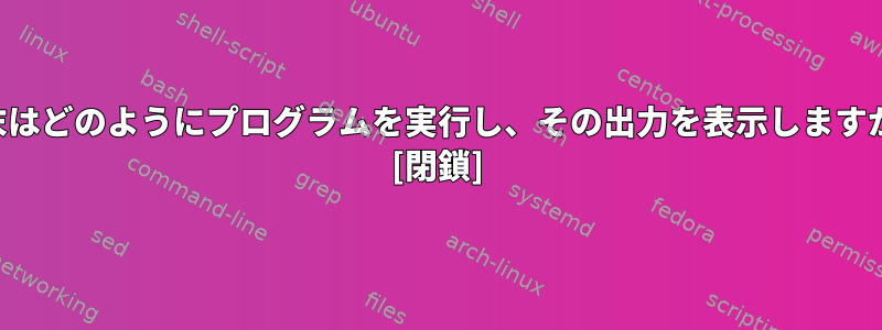 端末はどのようにプログラムを実行し、その出力を表示しますか？ [閉鎖]