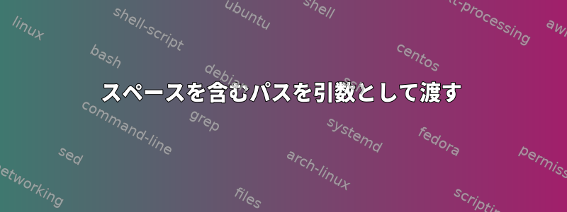 スペースを含むパスを引数として渡す